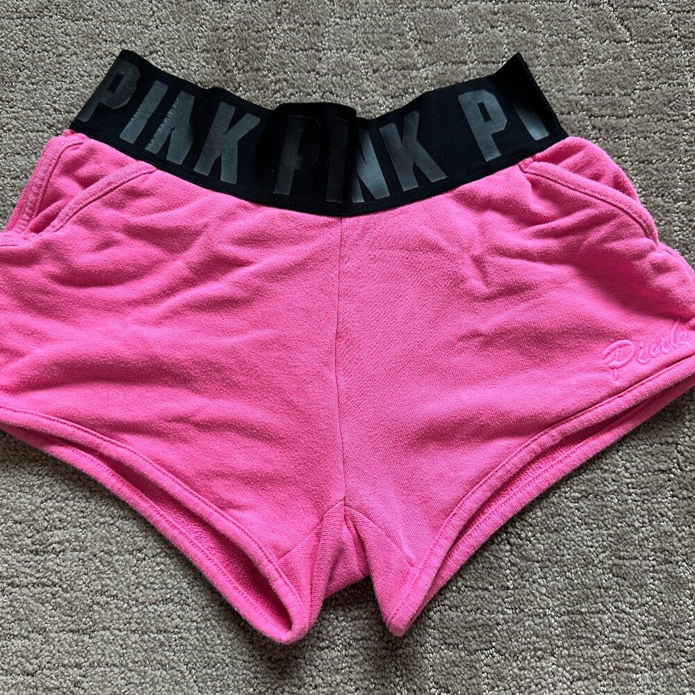 VS PINK Hot Pink High Waisted Shorts